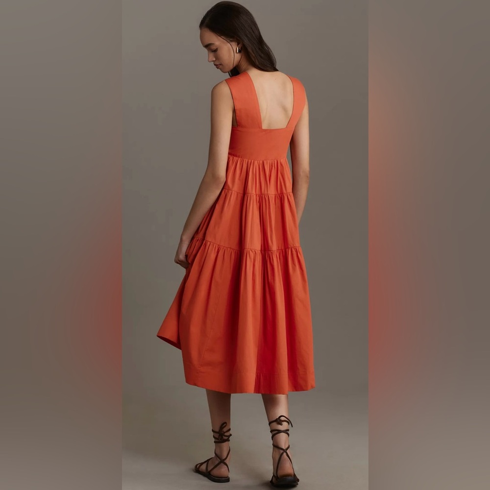 Anthropologie the helena square neck tiered midi dress - Picture 2 of 4